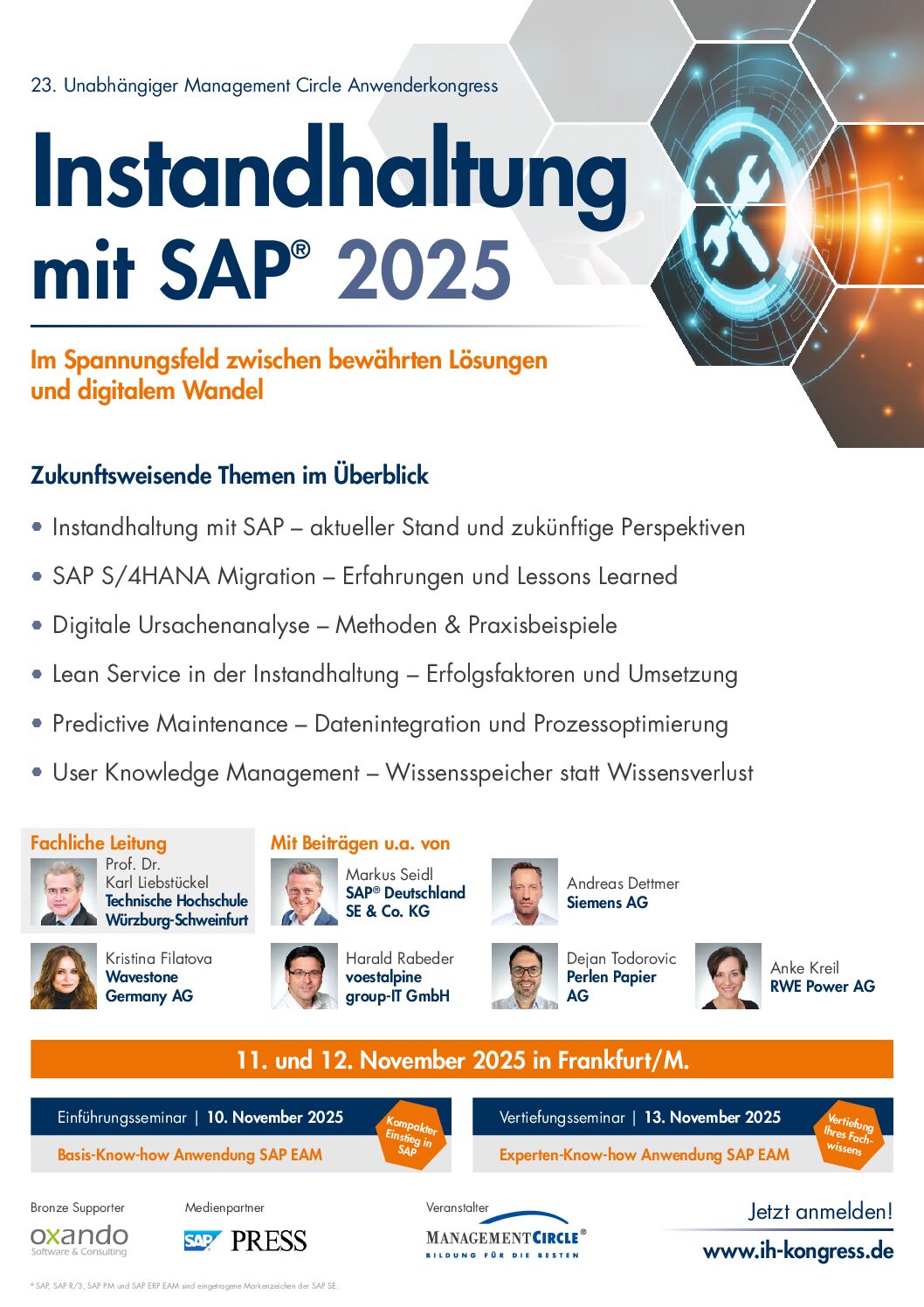 Programm und Anmeldung Instandhaltung mit SAP 2025 [pdf]