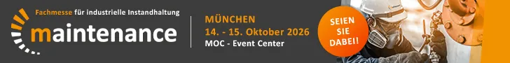 Breiter Banner mit Schriftzug maintenance München 14.+15. Oktober 2026
