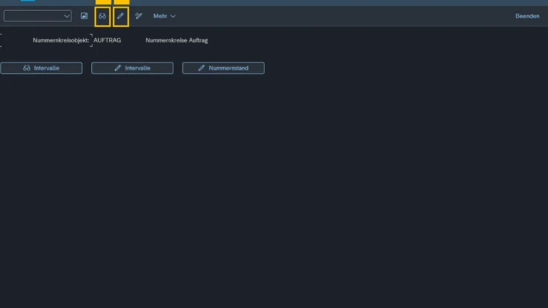 Screenshot: SAP Nummerkreise: Elemente und deren Zuordnung zu einer Gruppe anzeigen (4) und ändern (5).